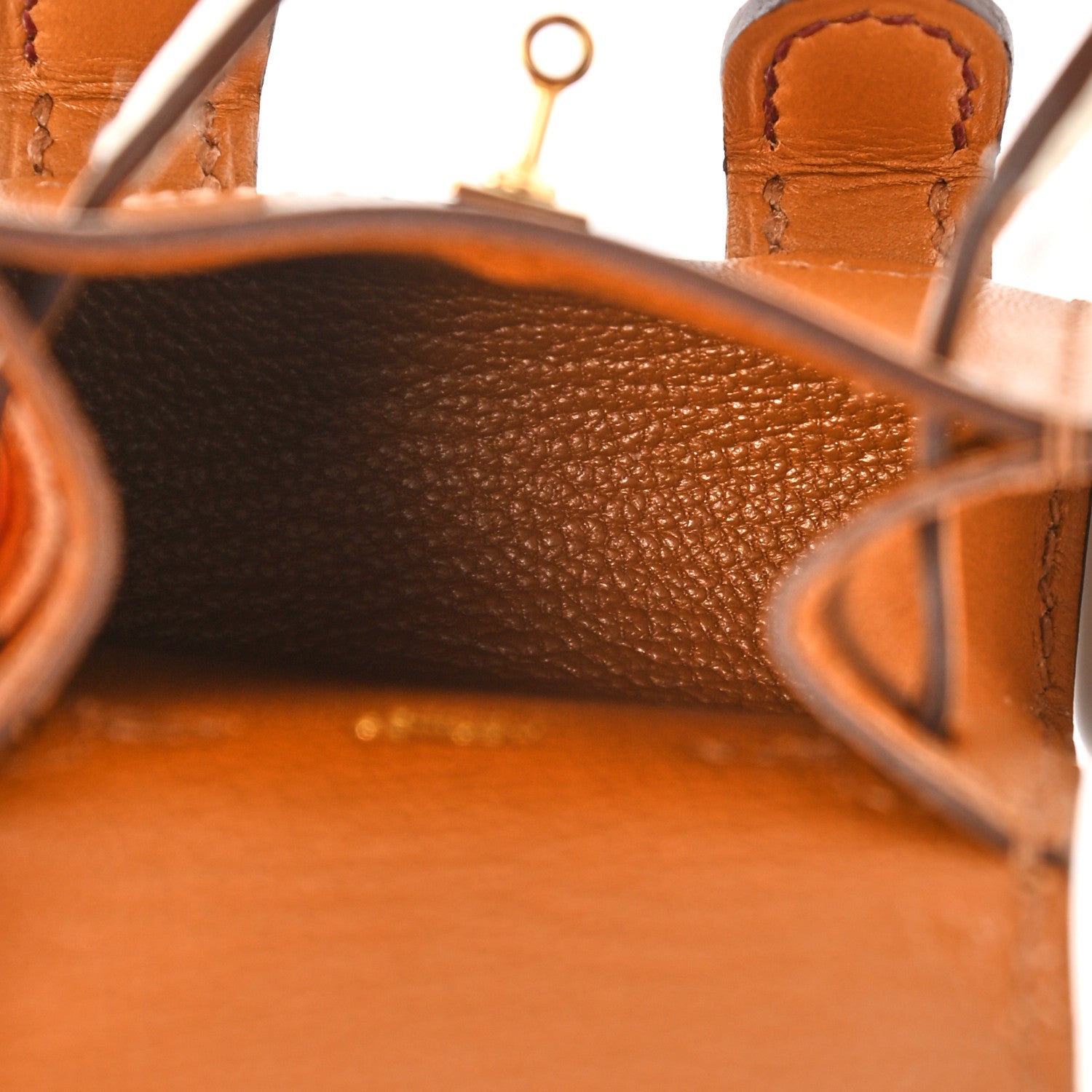 Hermes Tadelakt Chevre Mysore Kelly Quelle Idole Bag Charm Gold 3 of 6