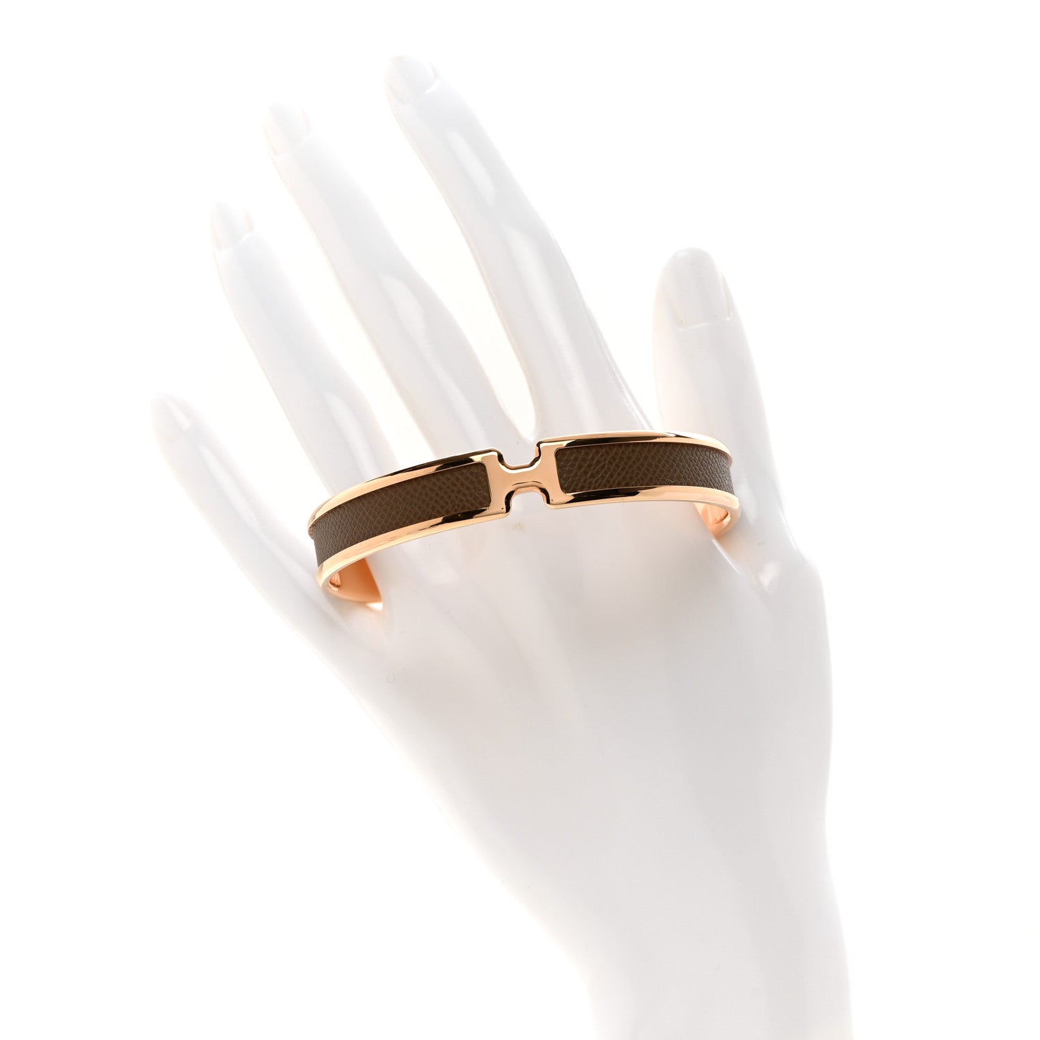 Hermes Epsom Olympe Bracelet T2 Brown 2 of 4