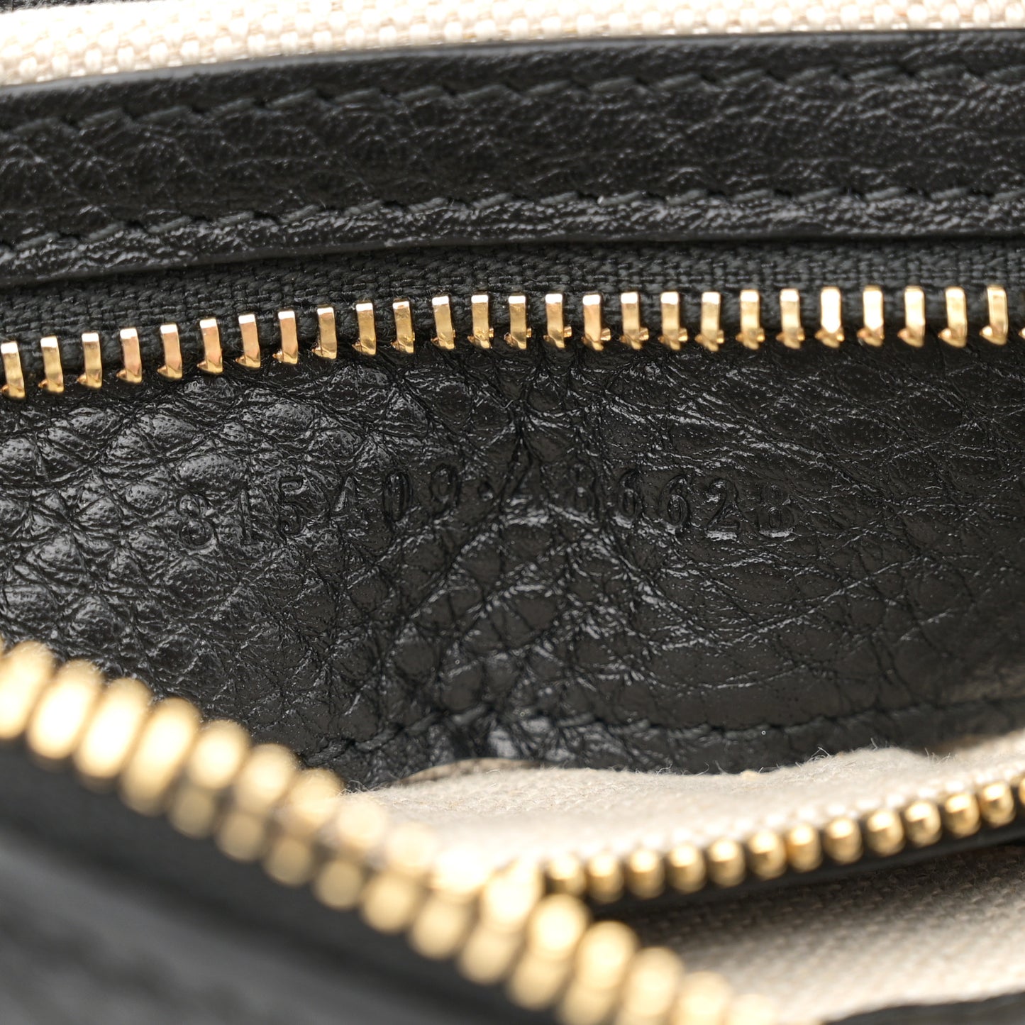 GG Grainy Calfskin Emblem Small Half Moon Shoulder Bag Black