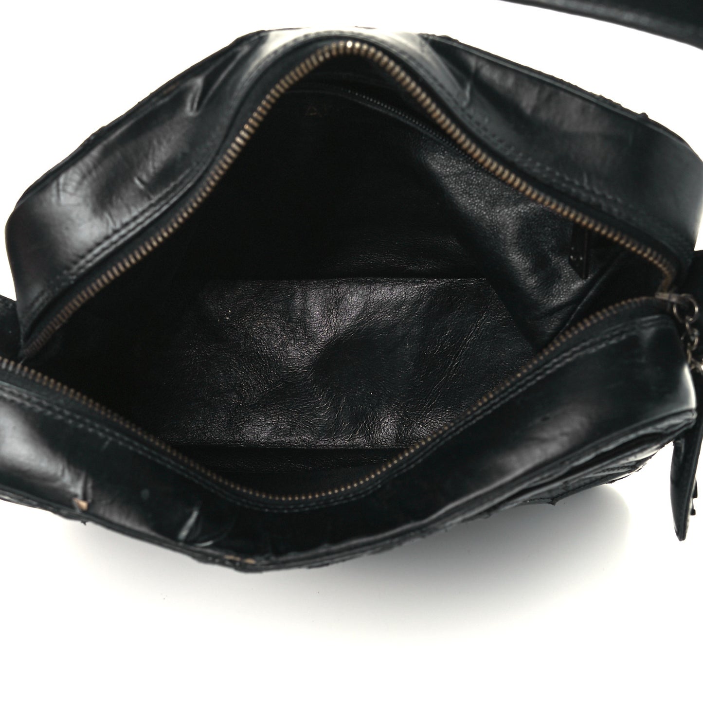 Patent Diamond Stitch Shoulder Bag Black