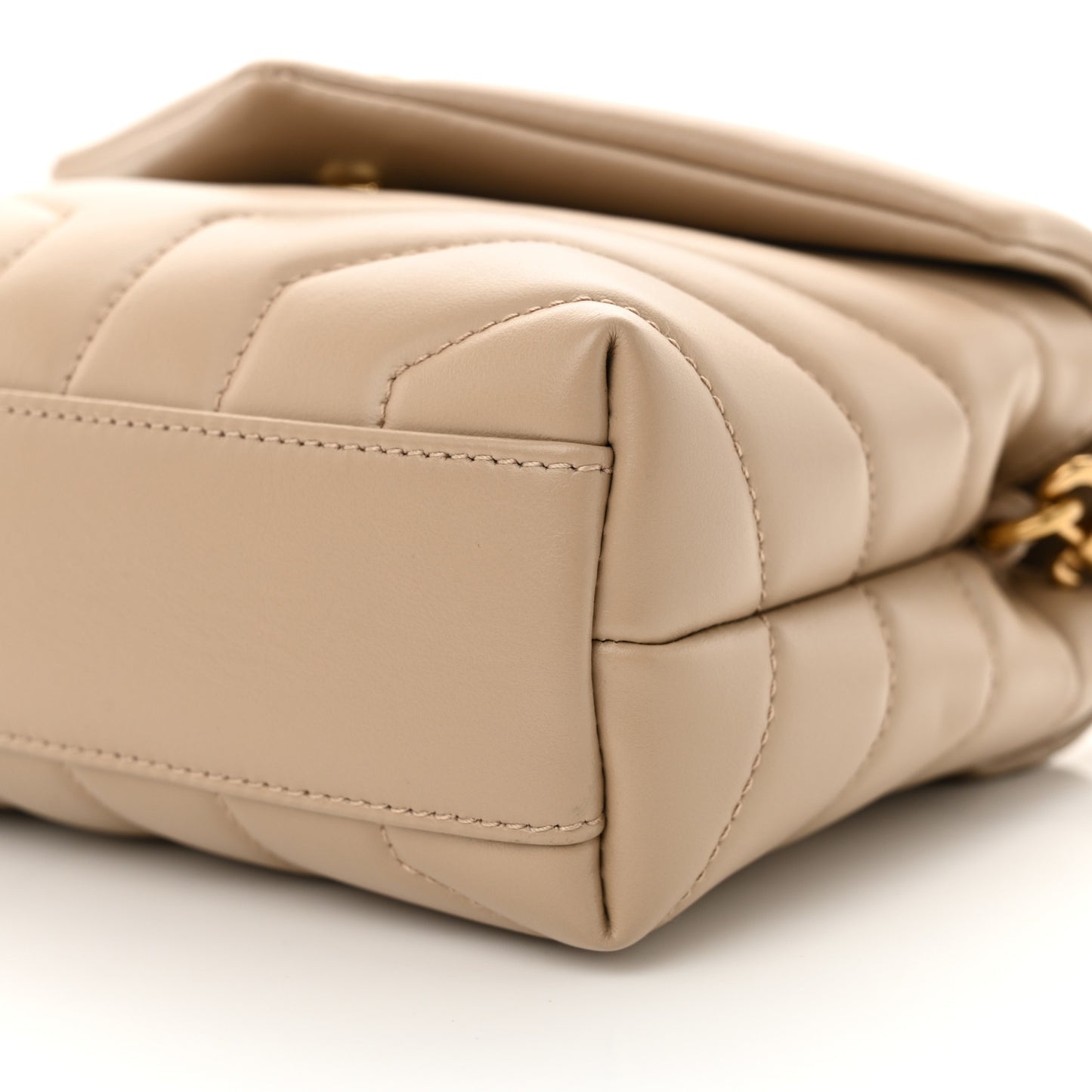 Calfskin Y Quilted Monogram Toy Loulou Crossbody Bag Dark Beige