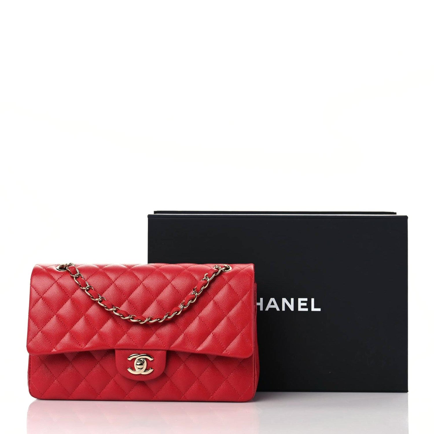 Chanel Caviar Quilted Medium Double Flap Red 10 of 10