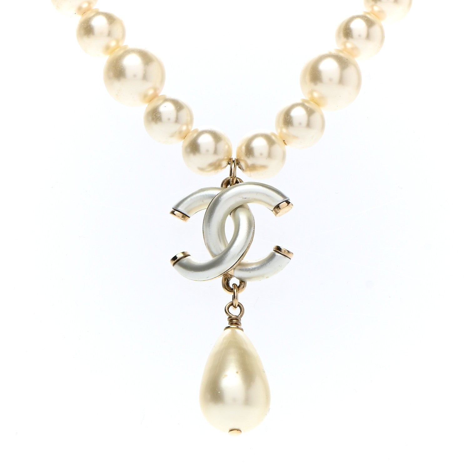 Chanel Pearl CC Drop Necklace Gold 4 of 6