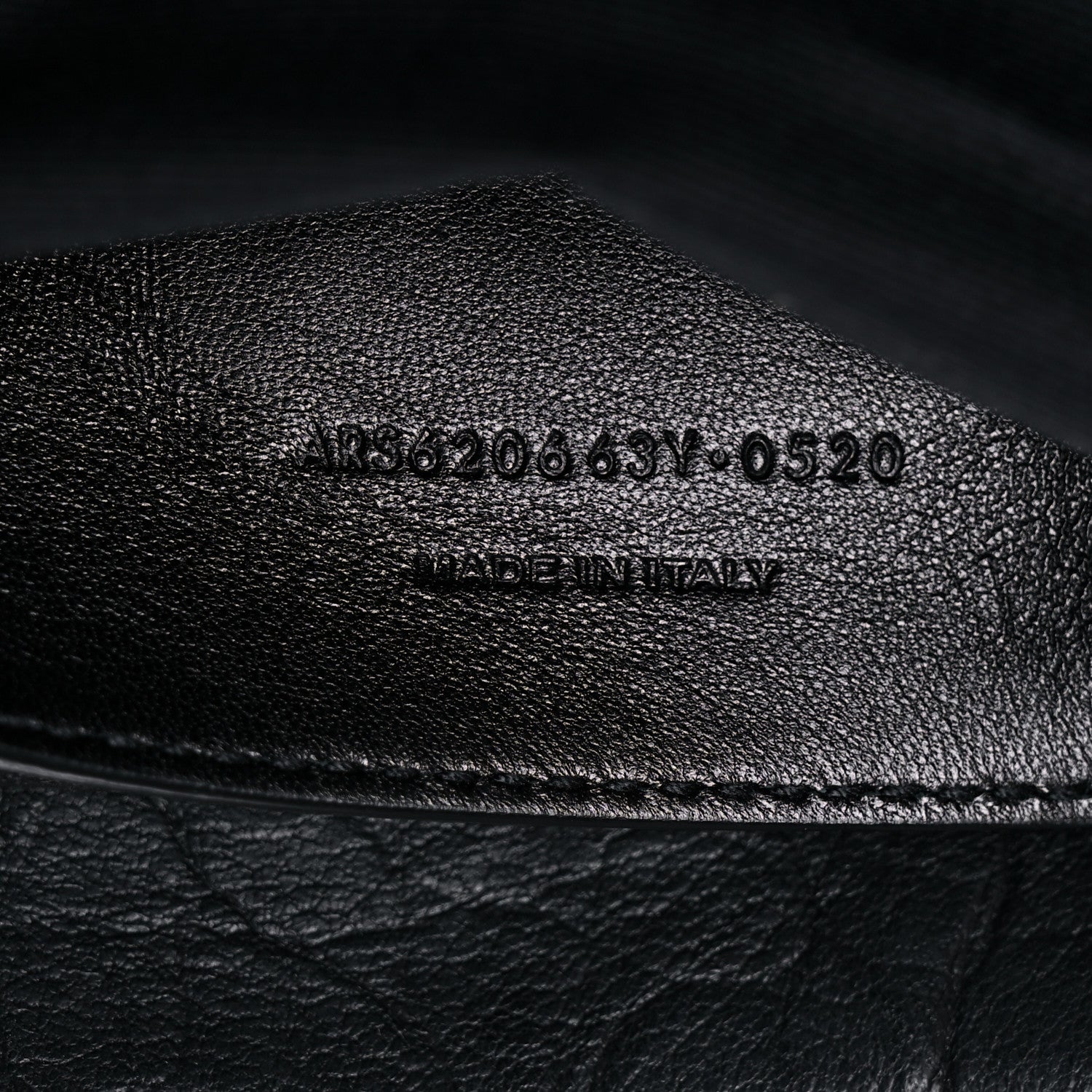 Saint Laurent Calfskin Crocodile Embossed Medium West Hollywood Monogram Fold-Over Black 10 of 14