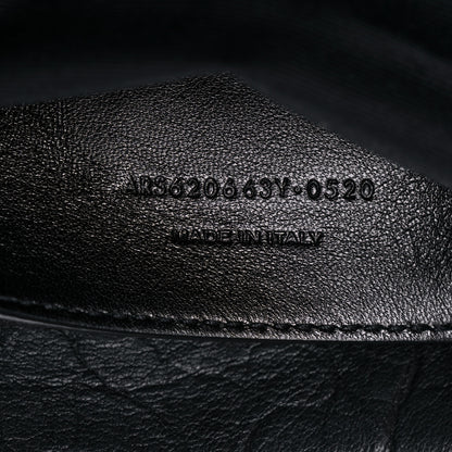 Saint Laurent Calfskin Crocodile Embossed Medium West Hollywood Monogram Fold-Over Black 10 of 14