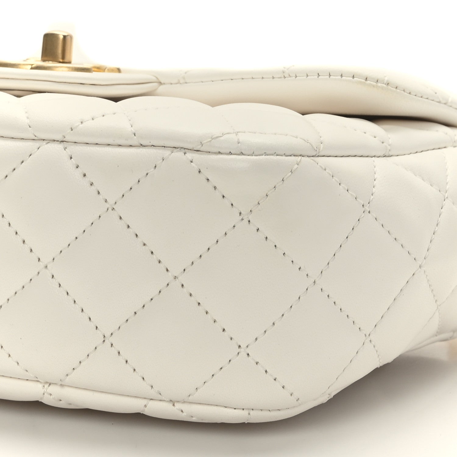 Chanel Lambskin Enamel Quilted Small Coco Hearts Square Flap White 9 of 10