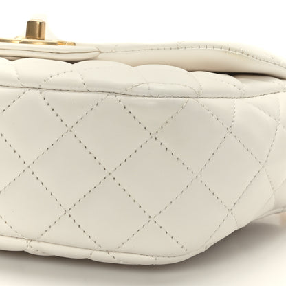 Chanel Lambskin Enamel Quilted Small Coco Hearts Square Flap White 9 of 10