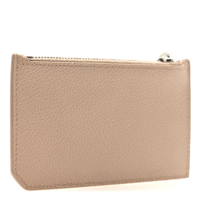 Saint Laurent Grained Calfskin 5 Fragments Zip Pouch Card Holder Nude Powder 3 of 6