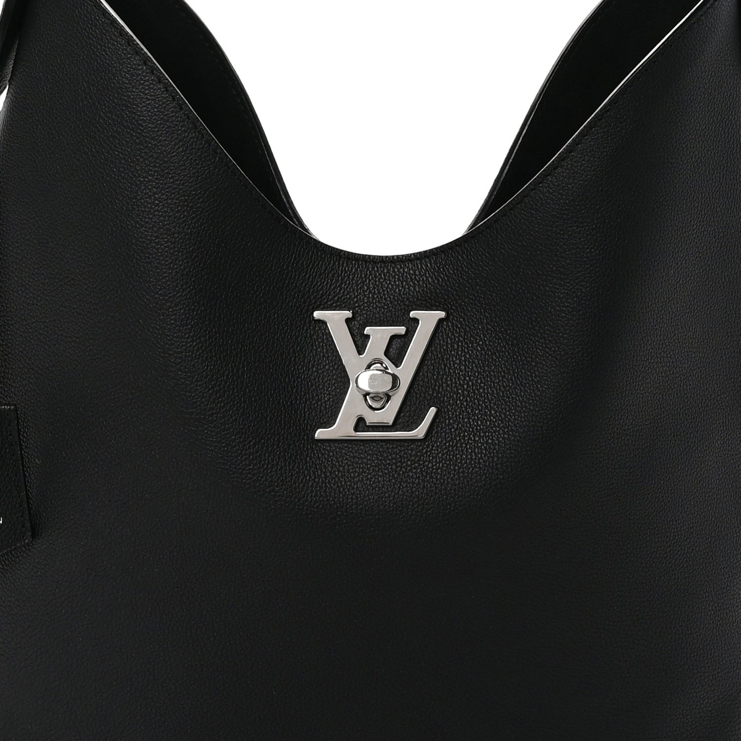 LOUIS VUITTON Calfskin Lockme Hobo Black