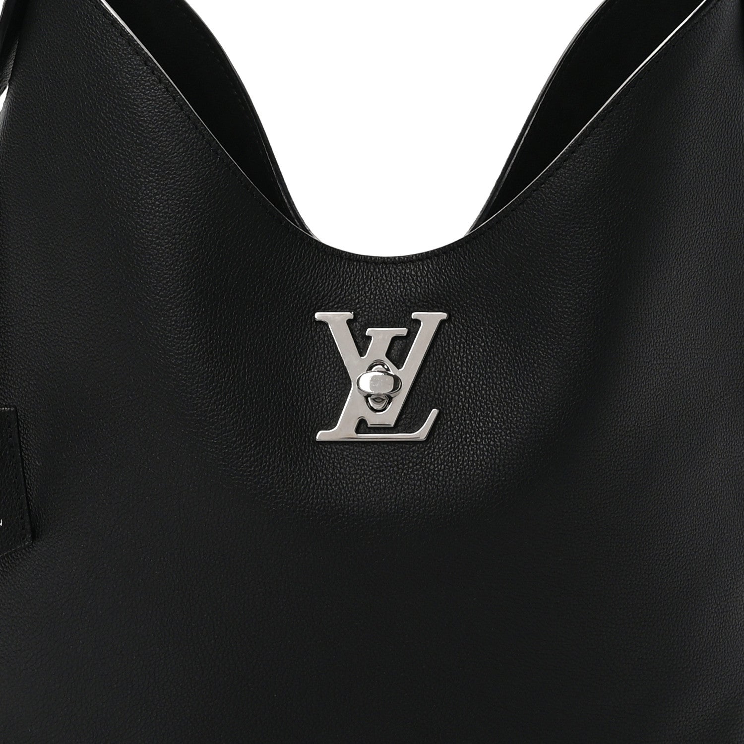 Louis Vuitton LOUIS VUITTON Calfskin Lockme Hobo Black 7 of 10