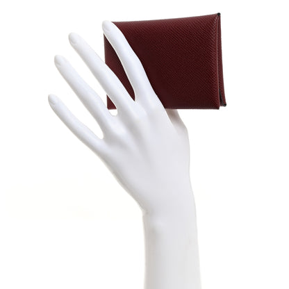 Hermes Epsom Calvi Duo Card Case Rouge H 2 of 8
