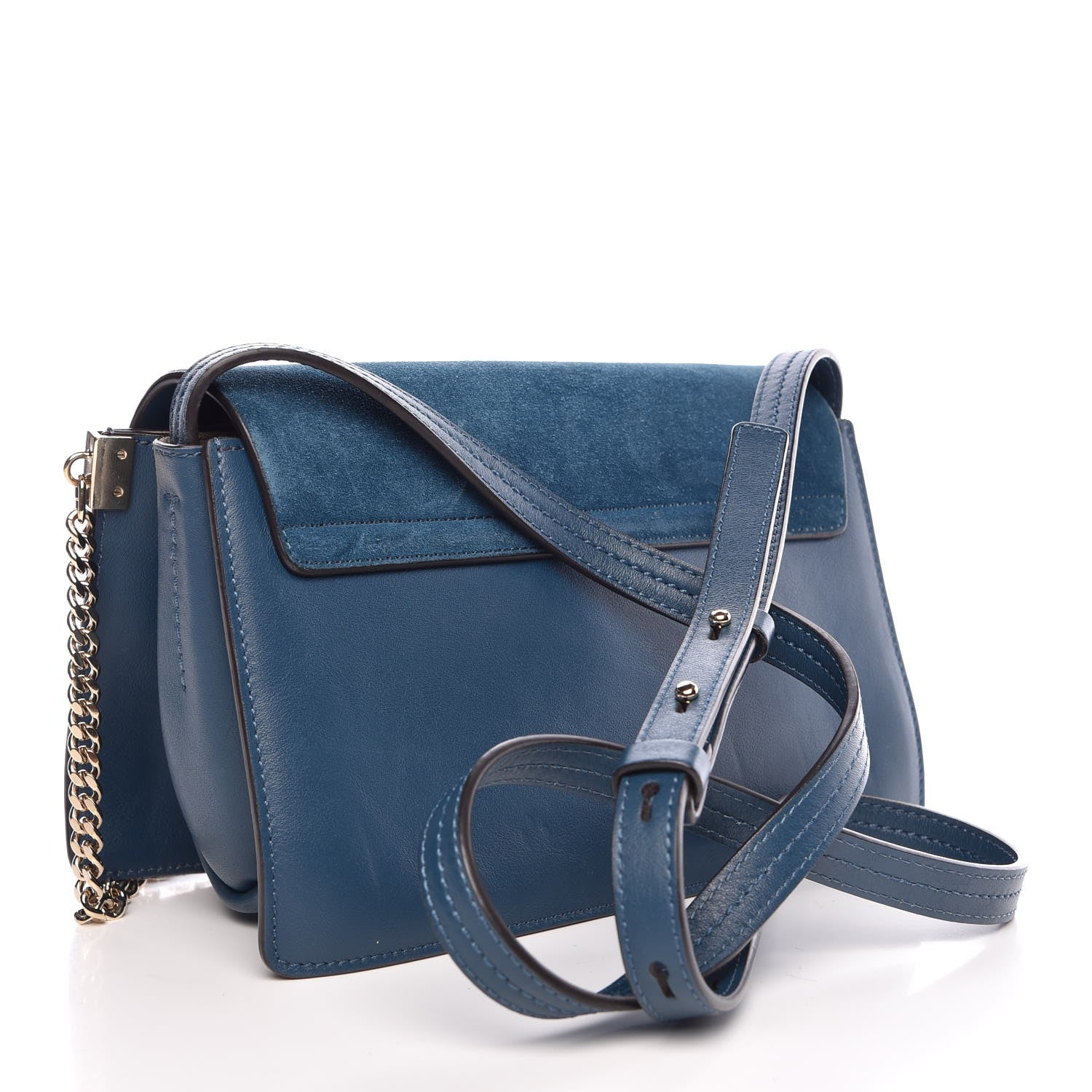 Chloe Suede Calfskin Small Faye Shoulder Bag Majolica Blue 3 of 8