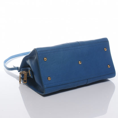 Saint Laurent Leather Mini Cabas ChYc Blue 4 of 7