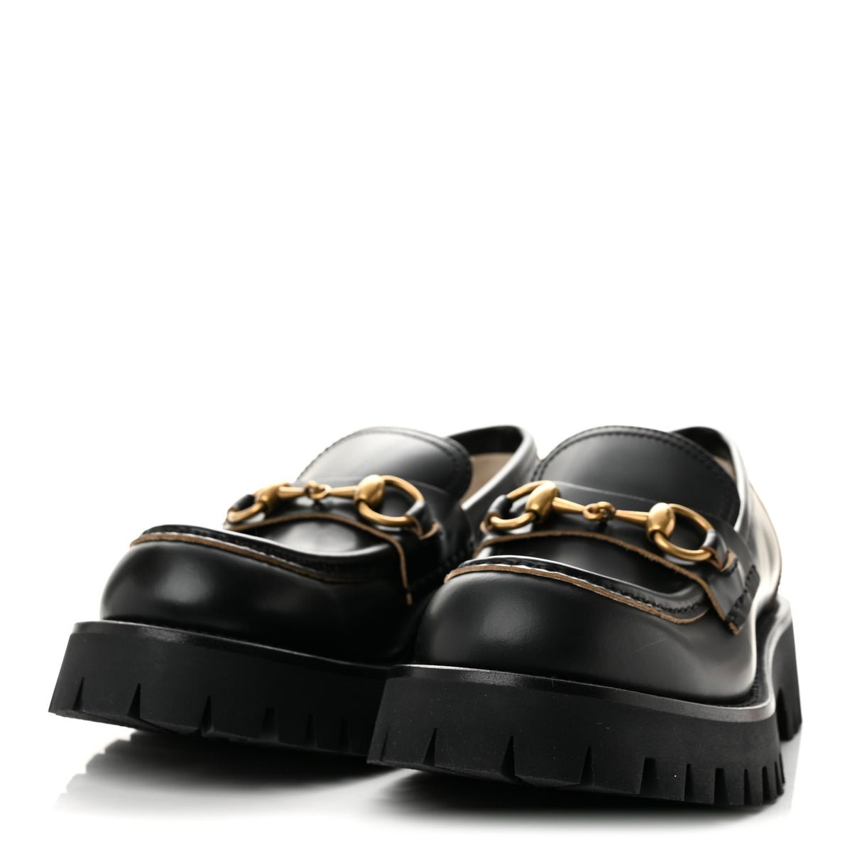 Cordovan Lux Womens Harald Horsebit 25mm Platform Loafers 35.5 Black