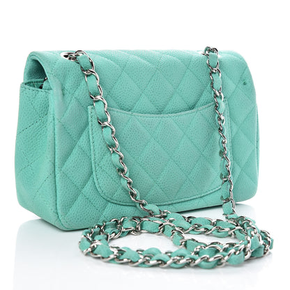 Chanel Iridescent Caviar Quilted Mini Rectangular Flap Green 3 of 15