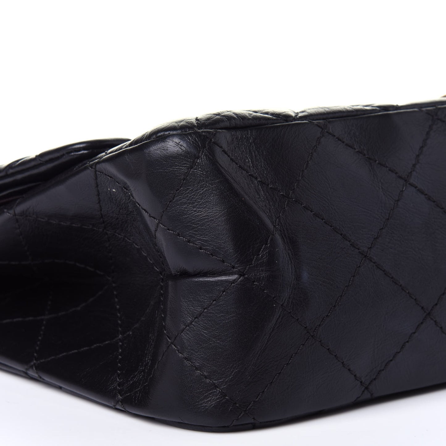 Aged Calfskin Quilted 2.55 Reissue 227 Flap Black