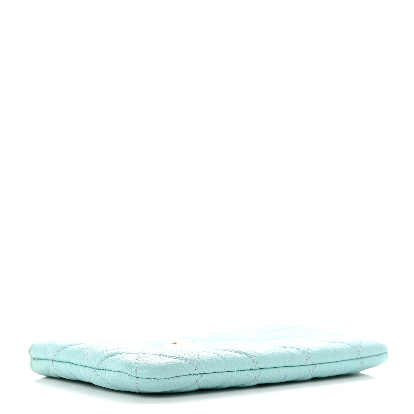 Caviar Quilted Small Cosmetic Case Light Blue