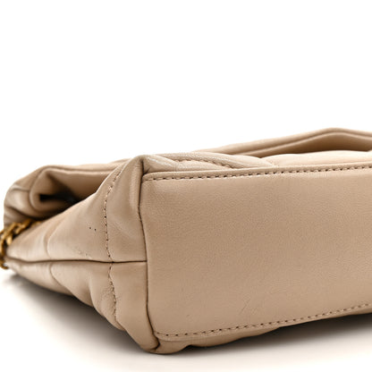 Saint Laurent Lambskin Quilted Toy Loulou Puffer Monogram Chain Satchel Dark Beige 10 of 11