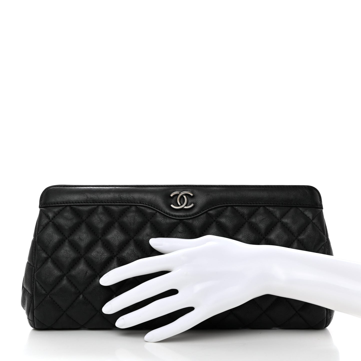 Lambskin Quilted Clutch Black