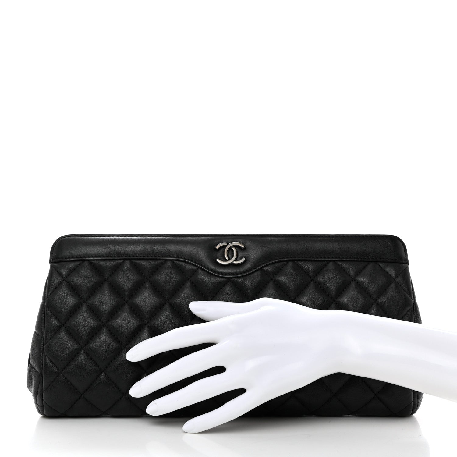 Chanel Lambskin Quilted Clutch Black 2 of 8