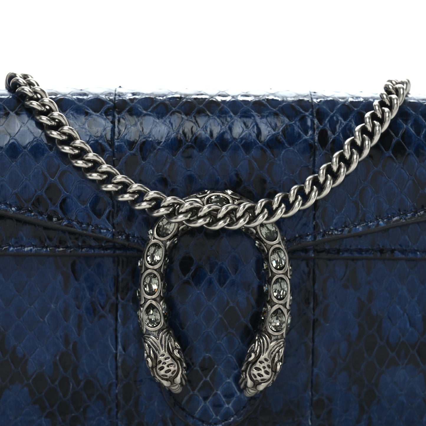 Snakeskin Super Mini Dionysus Shoulder Bag Blue