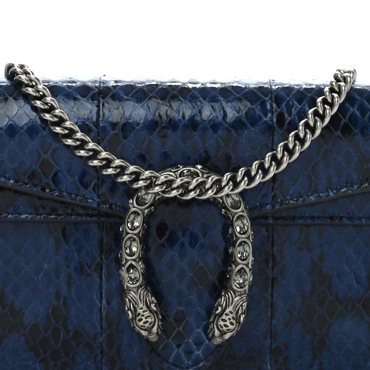 Gucci Snakeskin Super Mini Dionysus Shoulder Bag Blue 7 of 9