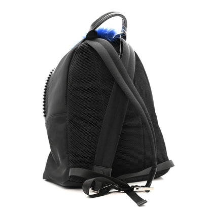 Fendi Nylon Vitello Century Mink Fox Goat Fur Studded Karlito Backpack Black Multicolor 3 of 13