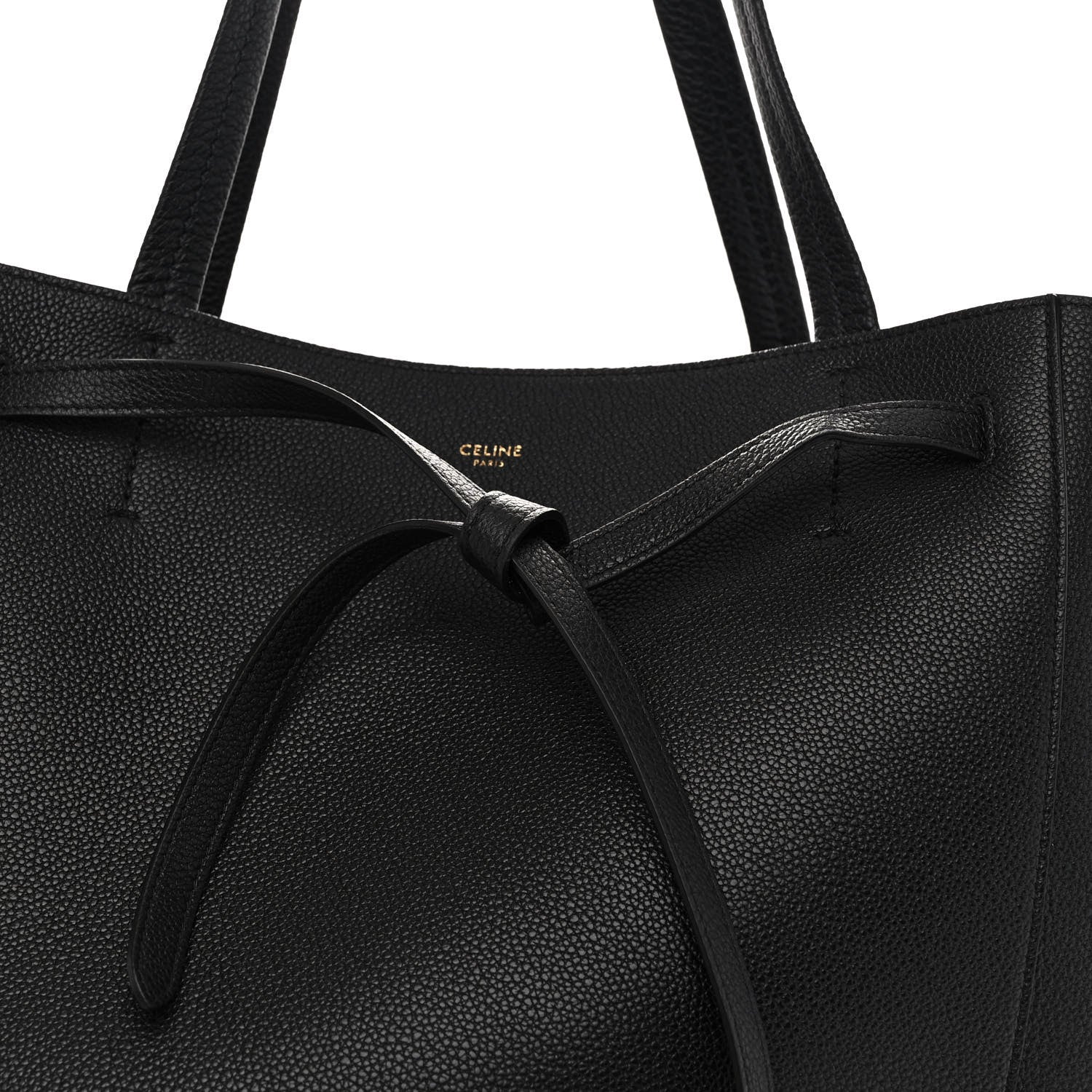 Celine Soft Grained Calfskin Medium Belt Cabas Phantom Black 8 of 11