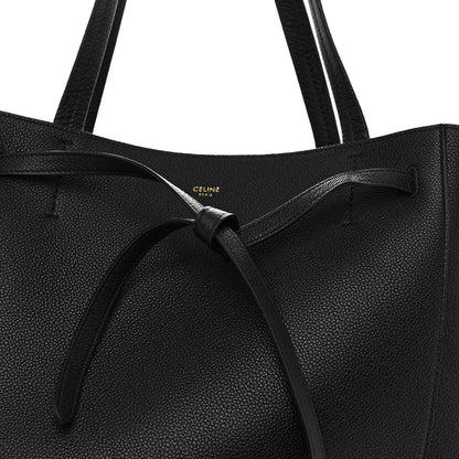 Celine Soft Grained Calfskin Medium Belt Cabas Phantom Black 8 of 11