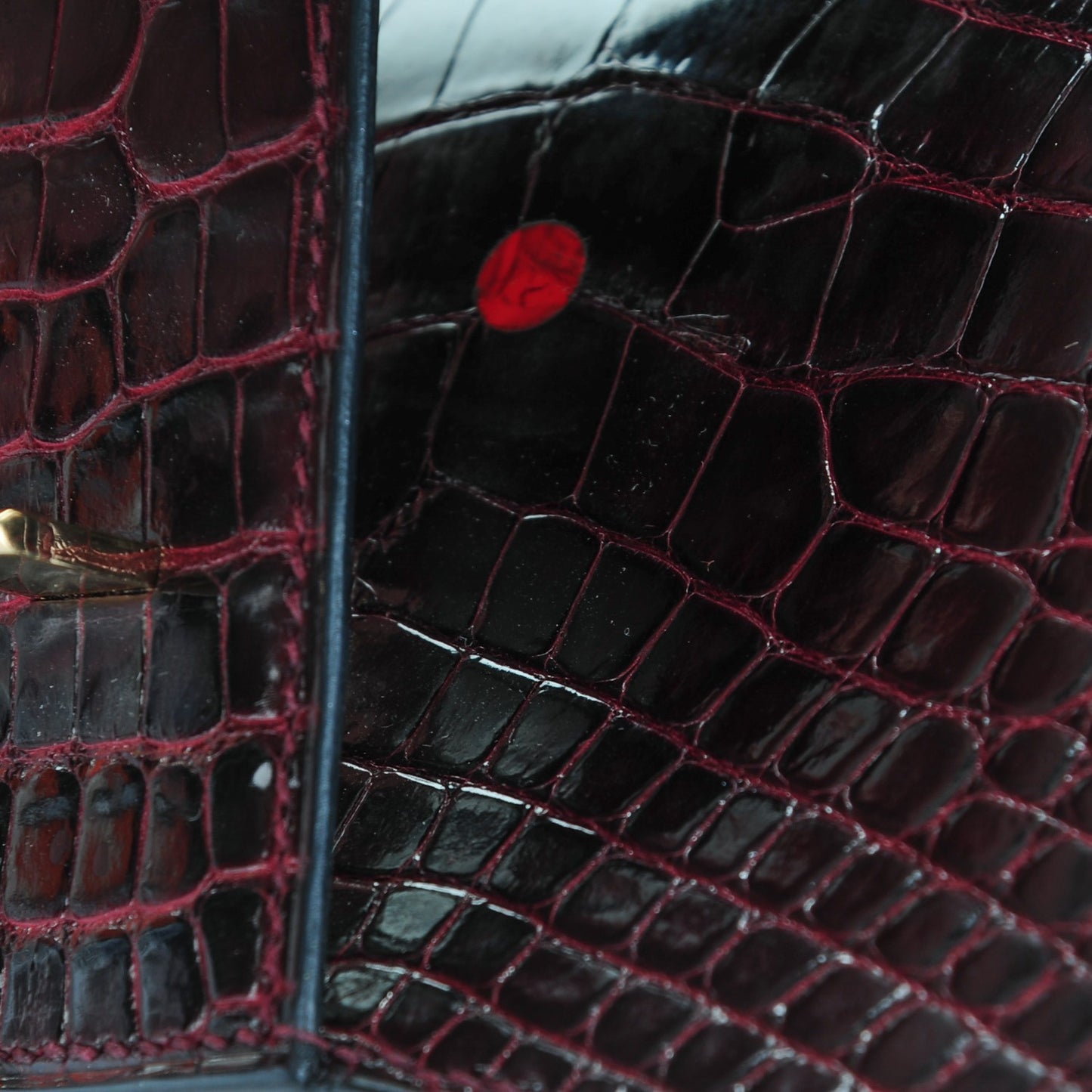 Shiny Alligator Medor Clutch 23 Bordeaux
