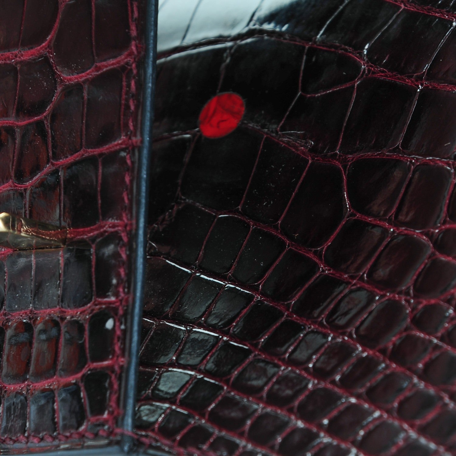 Hermes Shiny Alligator Medor Clutch 23 Bordeaux 11 of 11