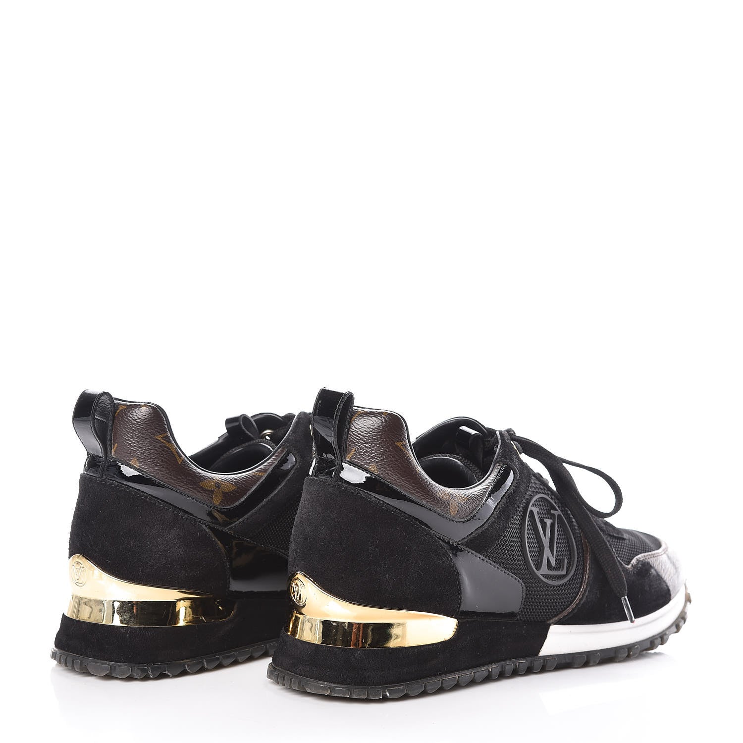 Louis Vuitton Suede Monogram Run Away Sneakers 36 Black 4 of 9