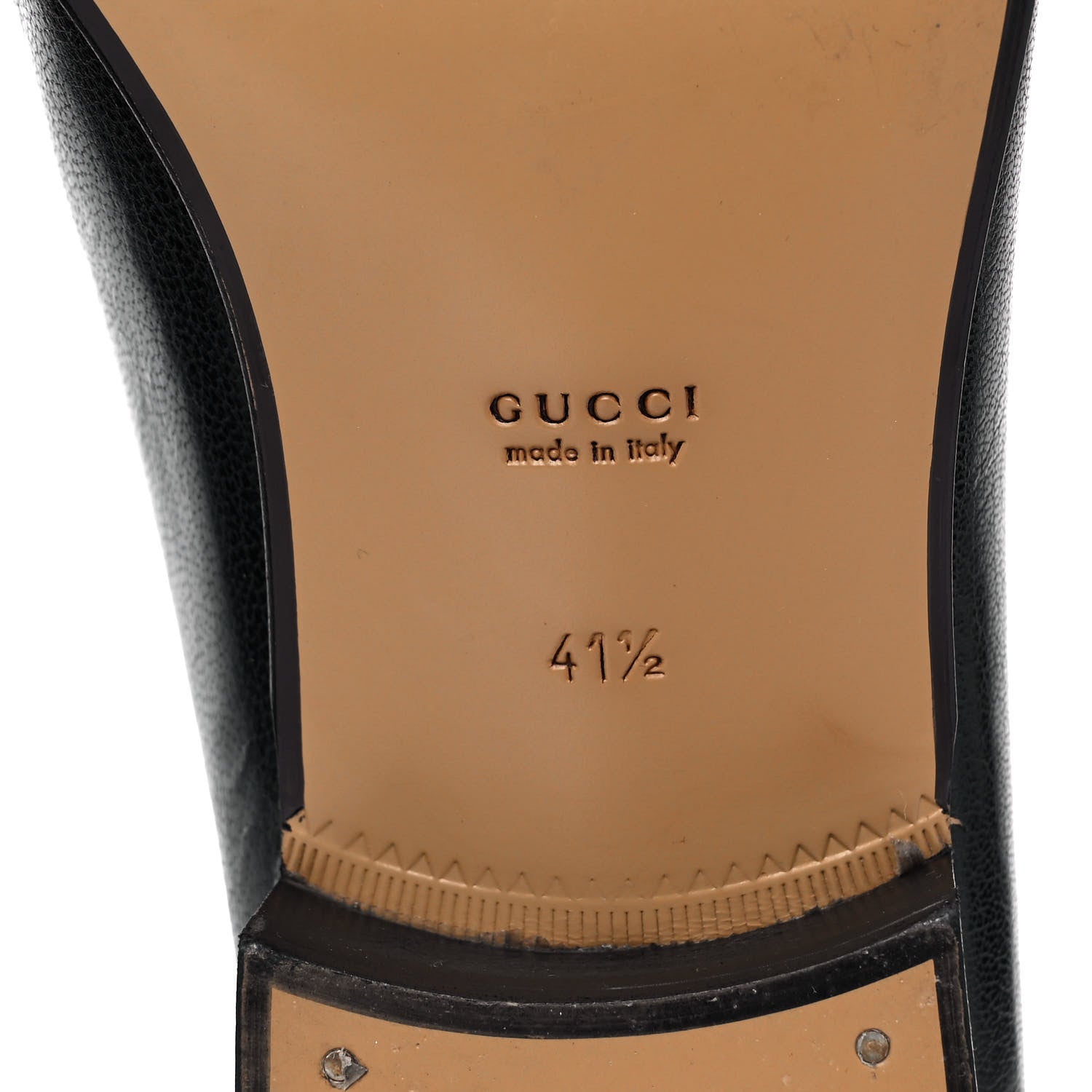 Gucci Goatskin Womens Horsebit Mid-Heel Loafers 41.5 Black 6 of 8