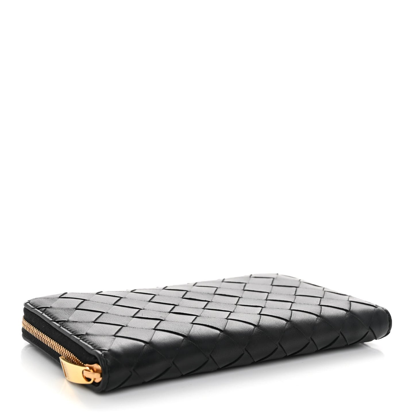 Nappa Intrecciato Zip Around Wallet Black