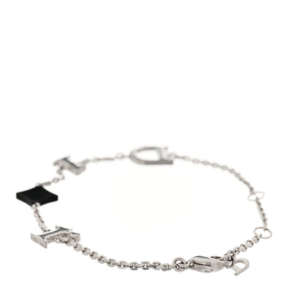 Christian Dior Palladium Logo Bracelet Black Silver 3 of 5