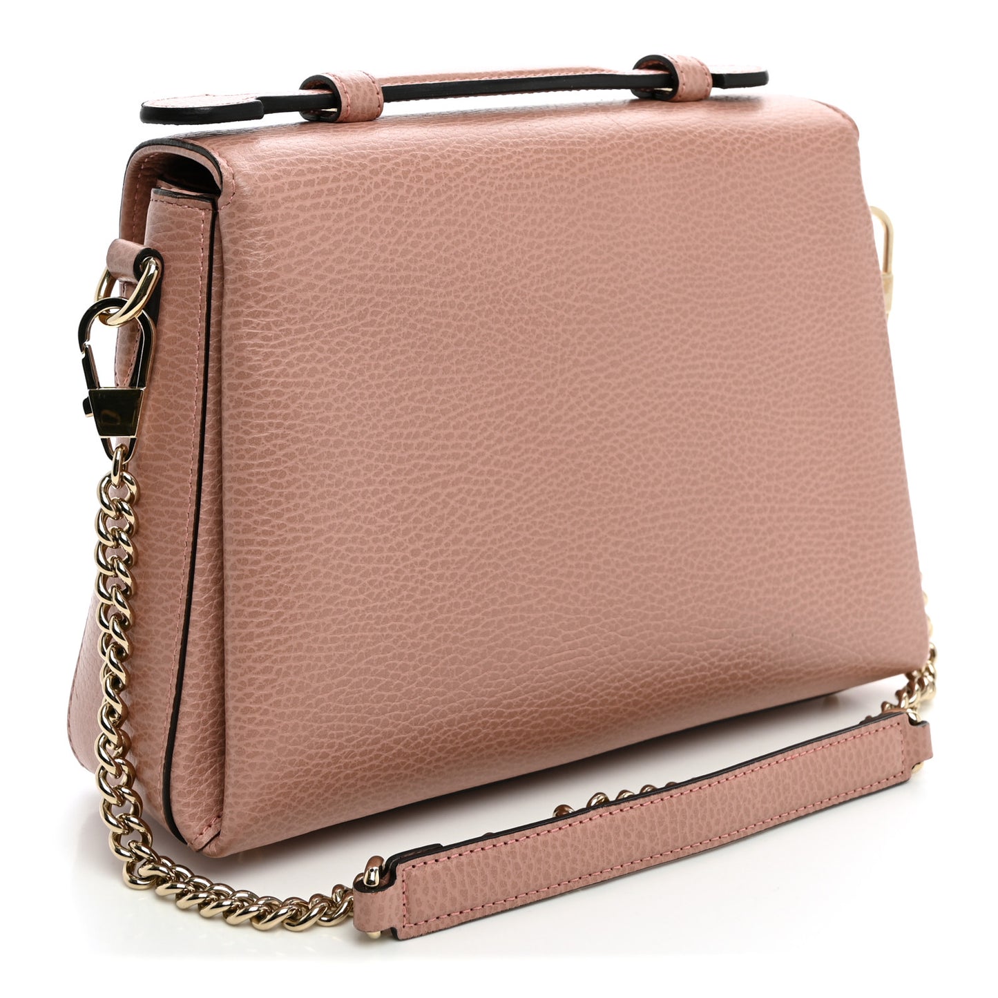 Dollar Calfskin Interlocking G Top Handle Shoulder Bag Soft Pink