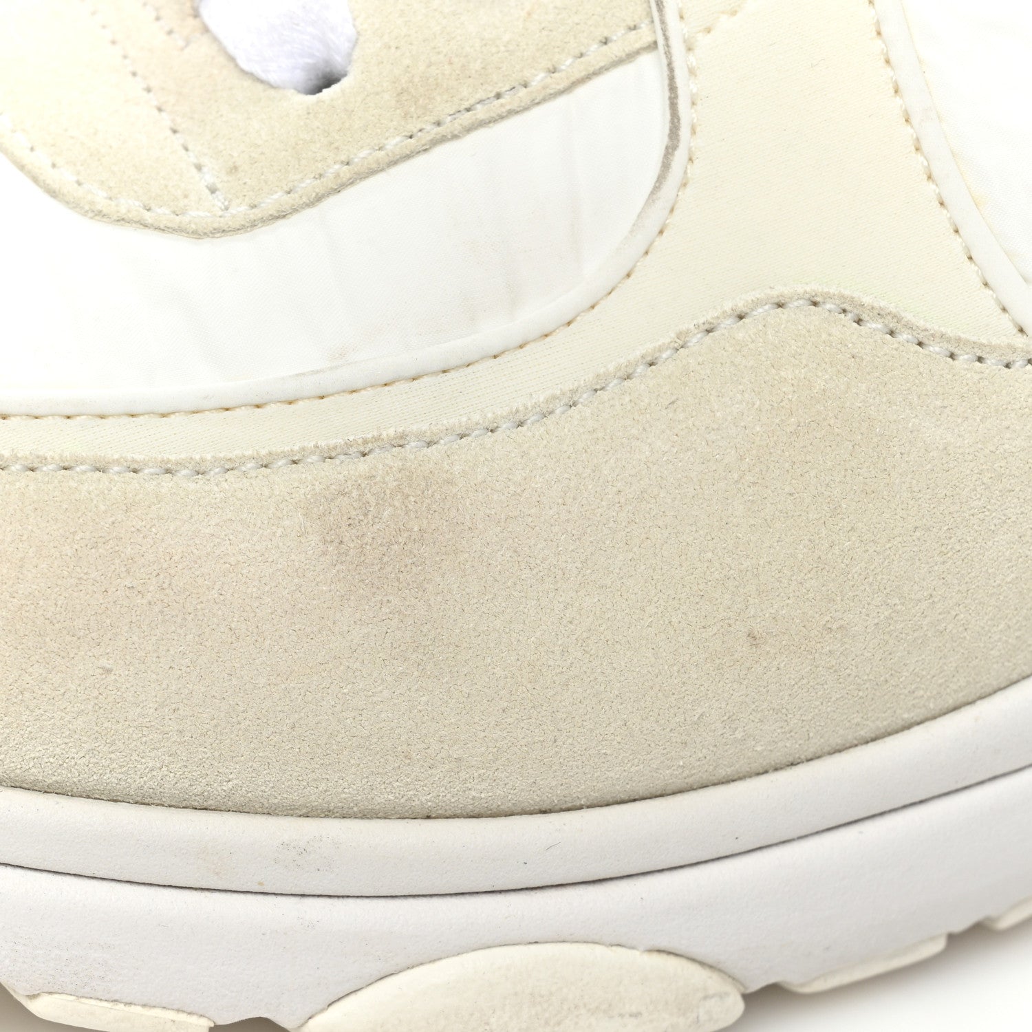 Chanel Suede Calfskin Fabric CC Sneakers 41 White 12 of 19