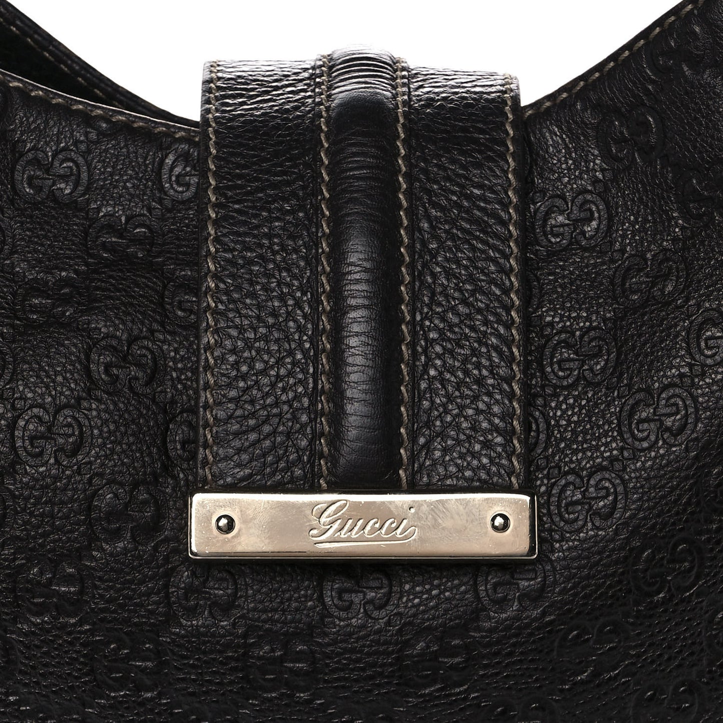 Guccissima Large New Ladies Web Hobo Black
