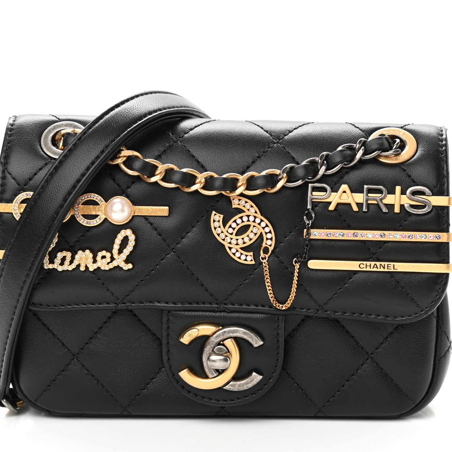 Chanel Lambskin Quilted Mini Coco Clips Single Flap Black 8 of 11