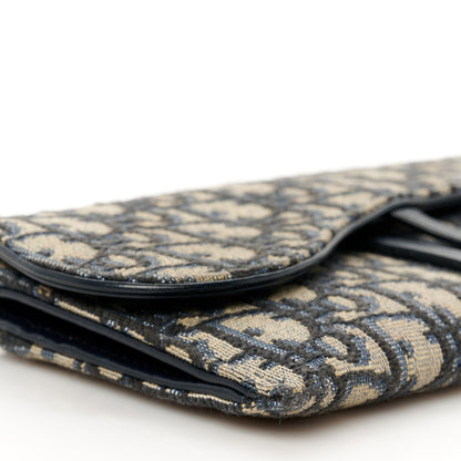 Christian Dior Oblique Saddle Chain Long Wallet Blue 9 of 10