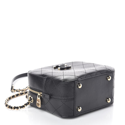 Chanel Calfskin Stitched Enamel CC Camera Case Bag Black 3 of 9