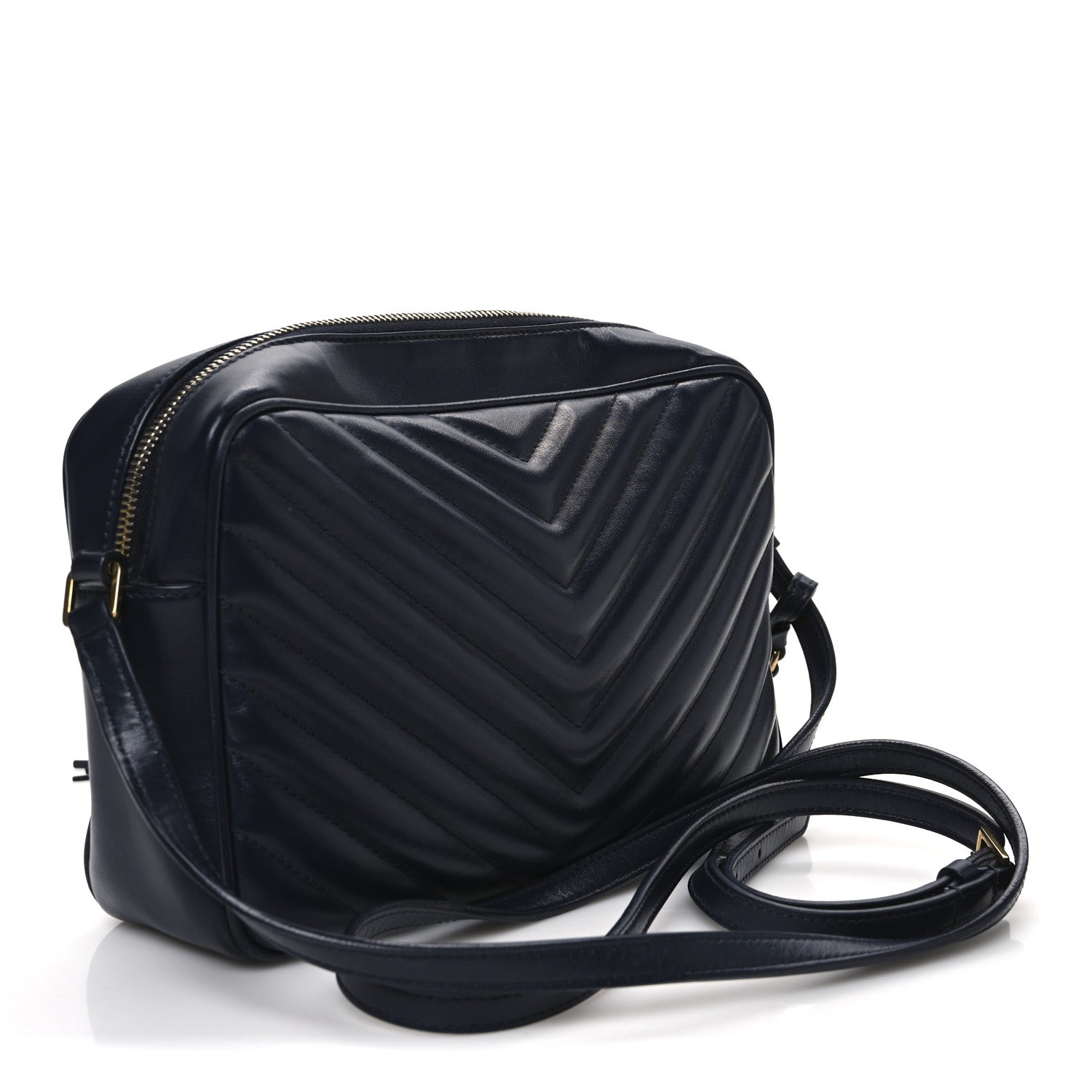 Saint Laurent Calfskin Matelasse Monogram Lou Camera Bag Deep Marine 3 of 12