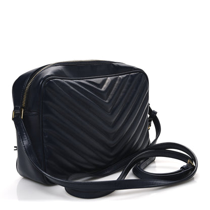 Saint Laurent Calfskin Matelasse Monogram Lou Camera Bag Deep Marine 3 of 12