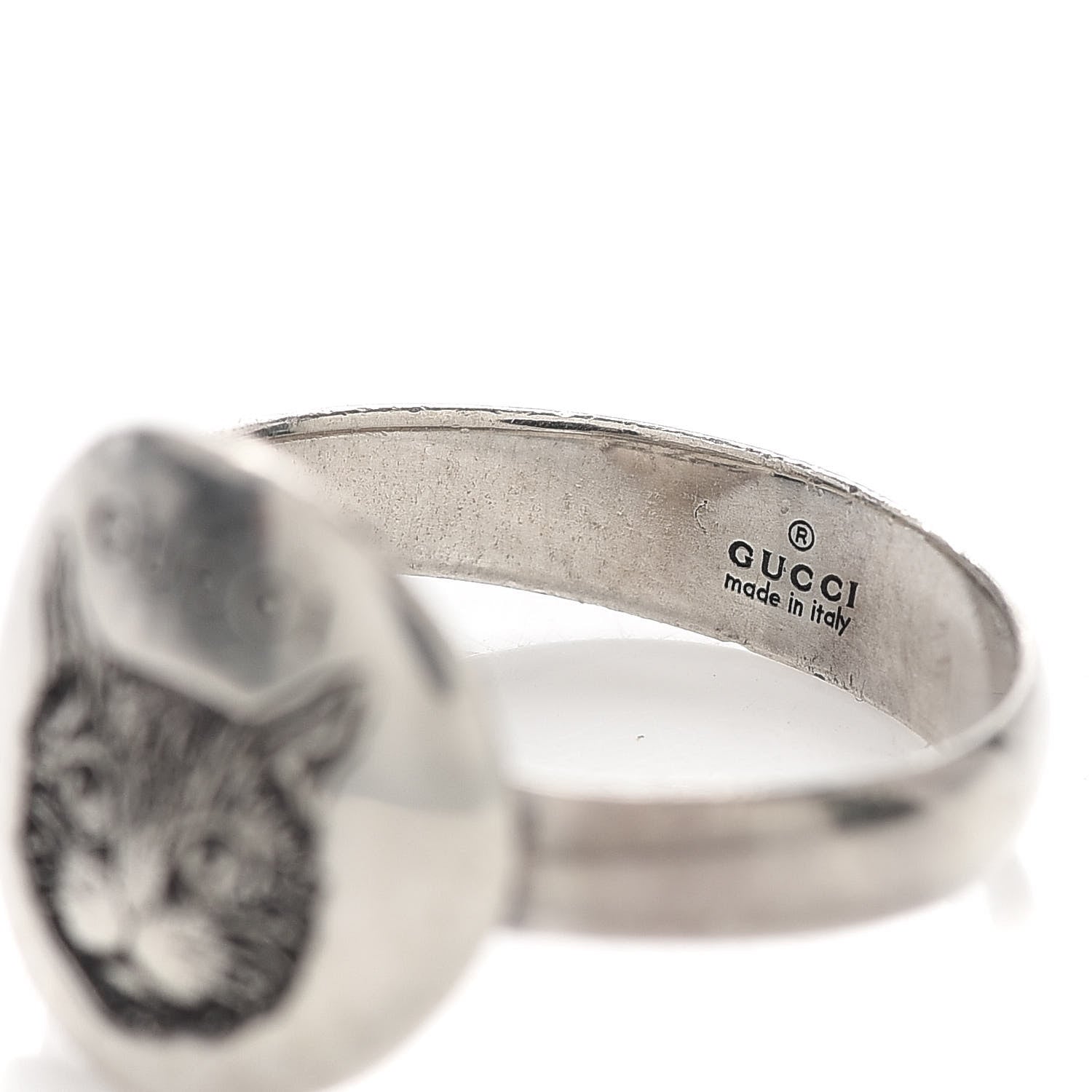 Gucci Sterling Silver Blind for Love Mystic Cat Ring 56 7.5 5 of 5