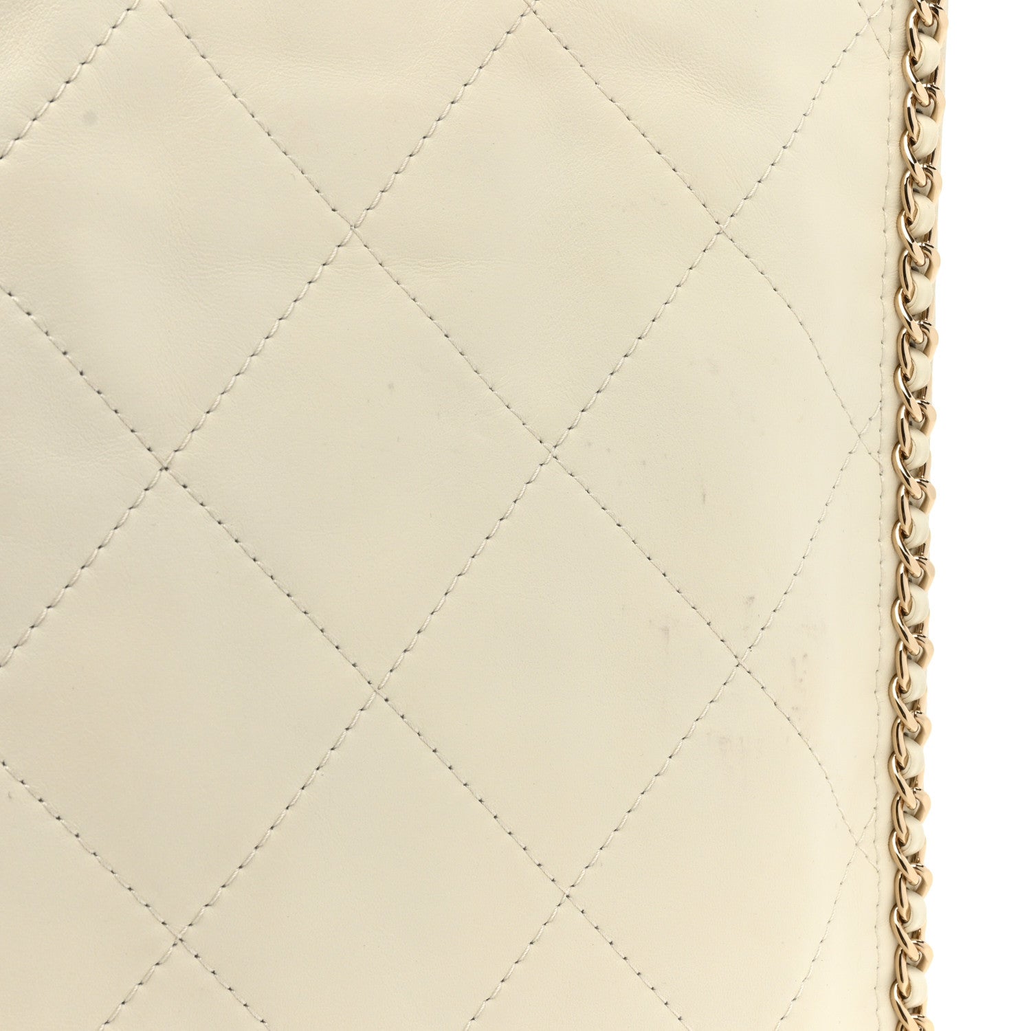 Chanel Calfskin Quilted Fringe Small Shopping Bag White 11 of 11