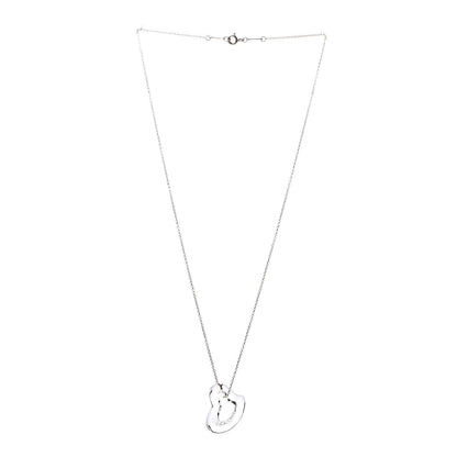 Tiffany 18K Yellow Gold Rock Crystal Quartz Elsa Peretti Open Heart Necklace 3 of 7