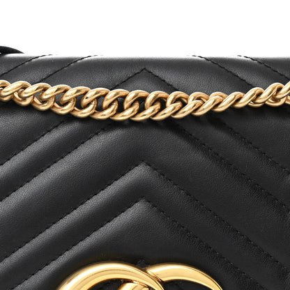 Gucci Calfskin Matelasse Medium GG Marmont Shoulder Bag Black 8 of 11
