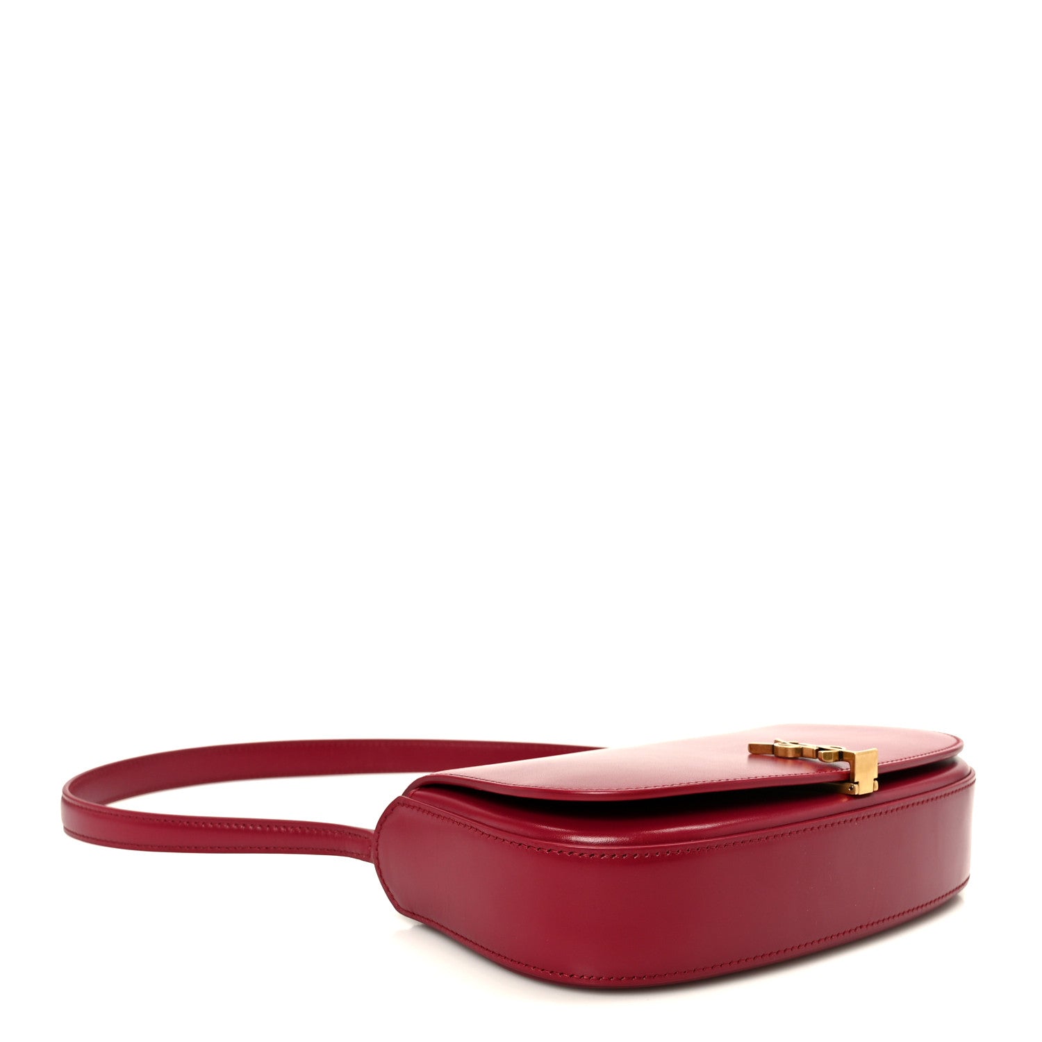 Saint Laurent Box Calfskin Mini Voltaire Shoulder Bag Burgundy 4 of 11