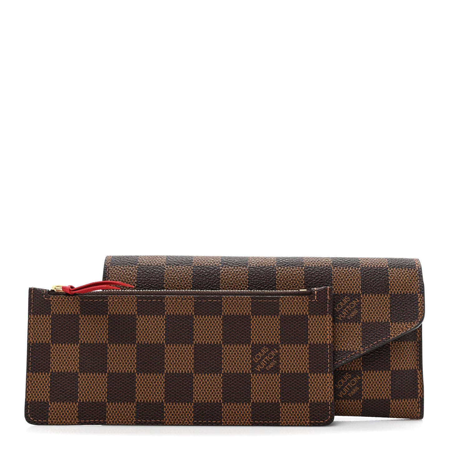 Damier Ebene Josephine Wallet Red