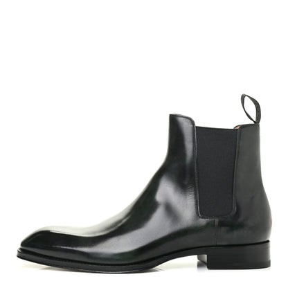 Louis Vuitton Hand Waxed Calfskin Mens LV Vendome Chelsea Boots 8.5 Black 1 of 10